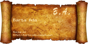 Barta Ada névjegykártya